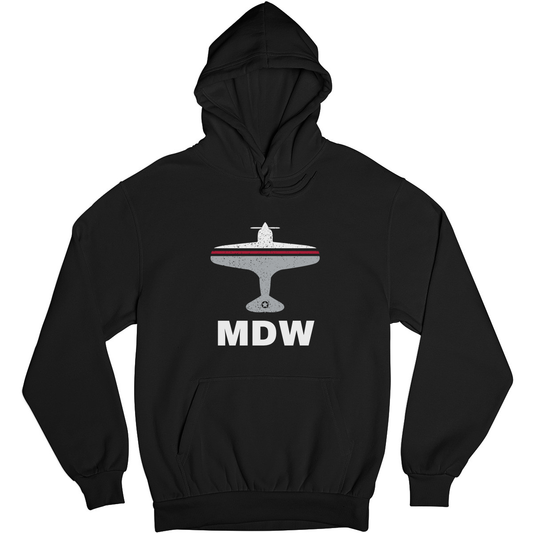 Fly Chicago MDW Airport Unisex Hoodie | Black