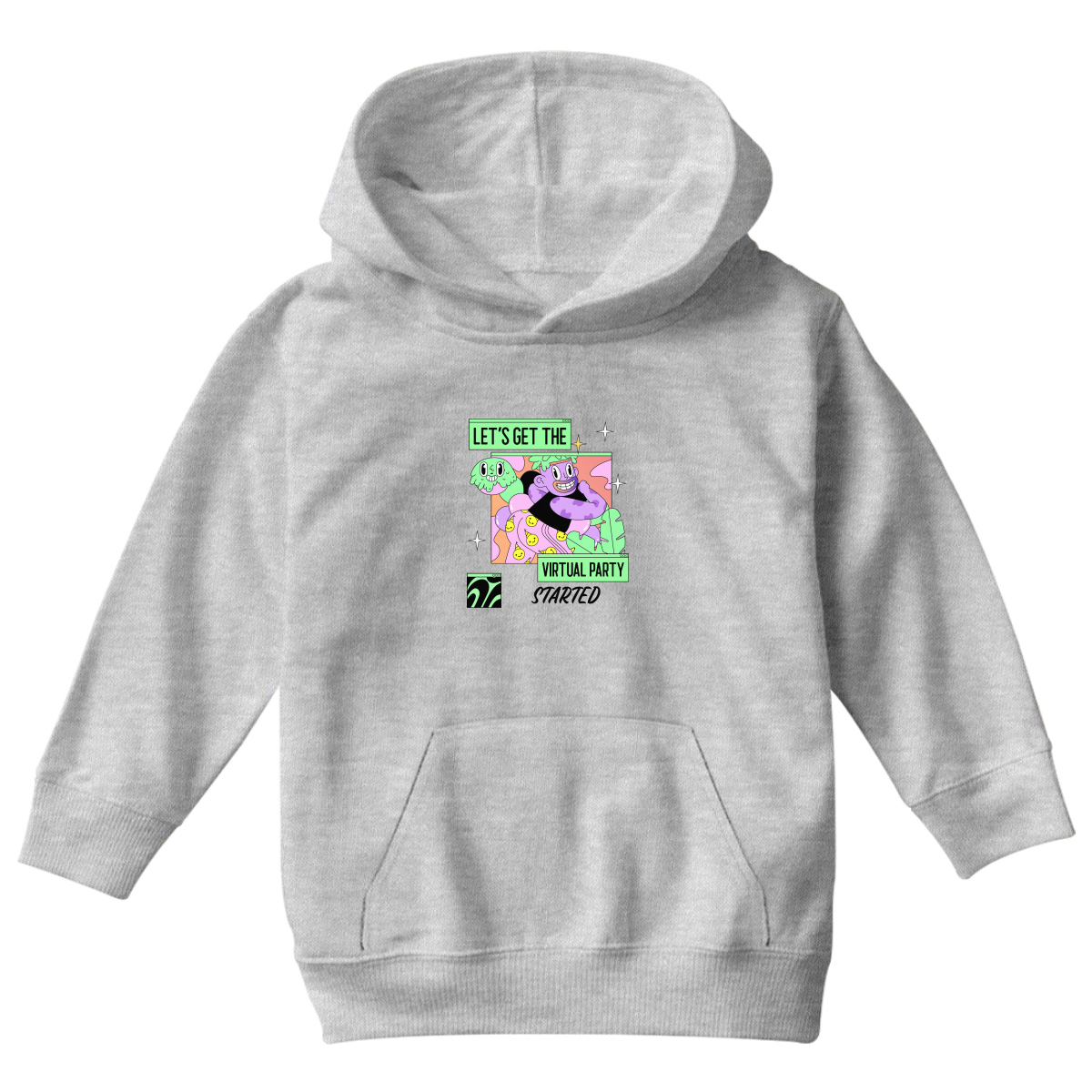 Let's get the virtual party started Kids Hoodie | Gray