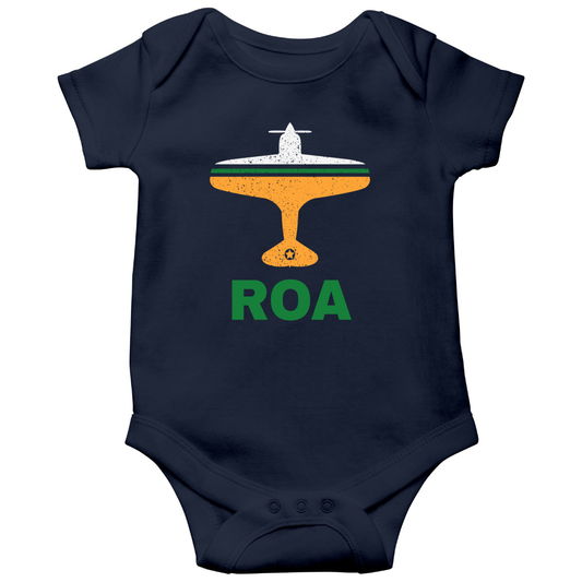 Fly Roanoke ROA Airport Baby Bodysuits | Navy