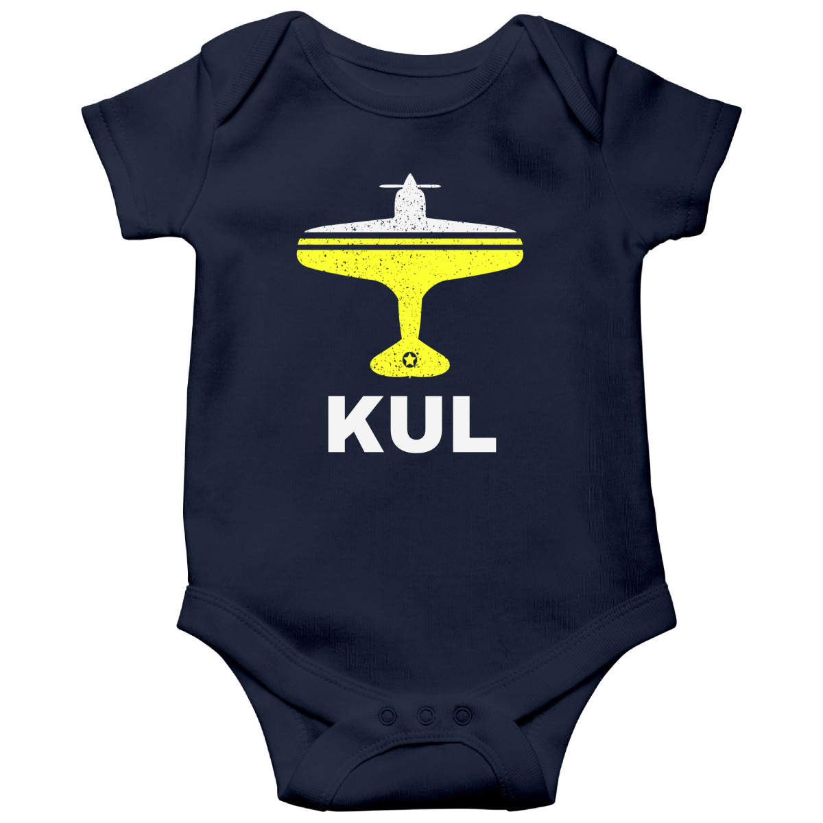 Fly Kuala Lumpur KUL Airport Baby Bodysuits | Navy