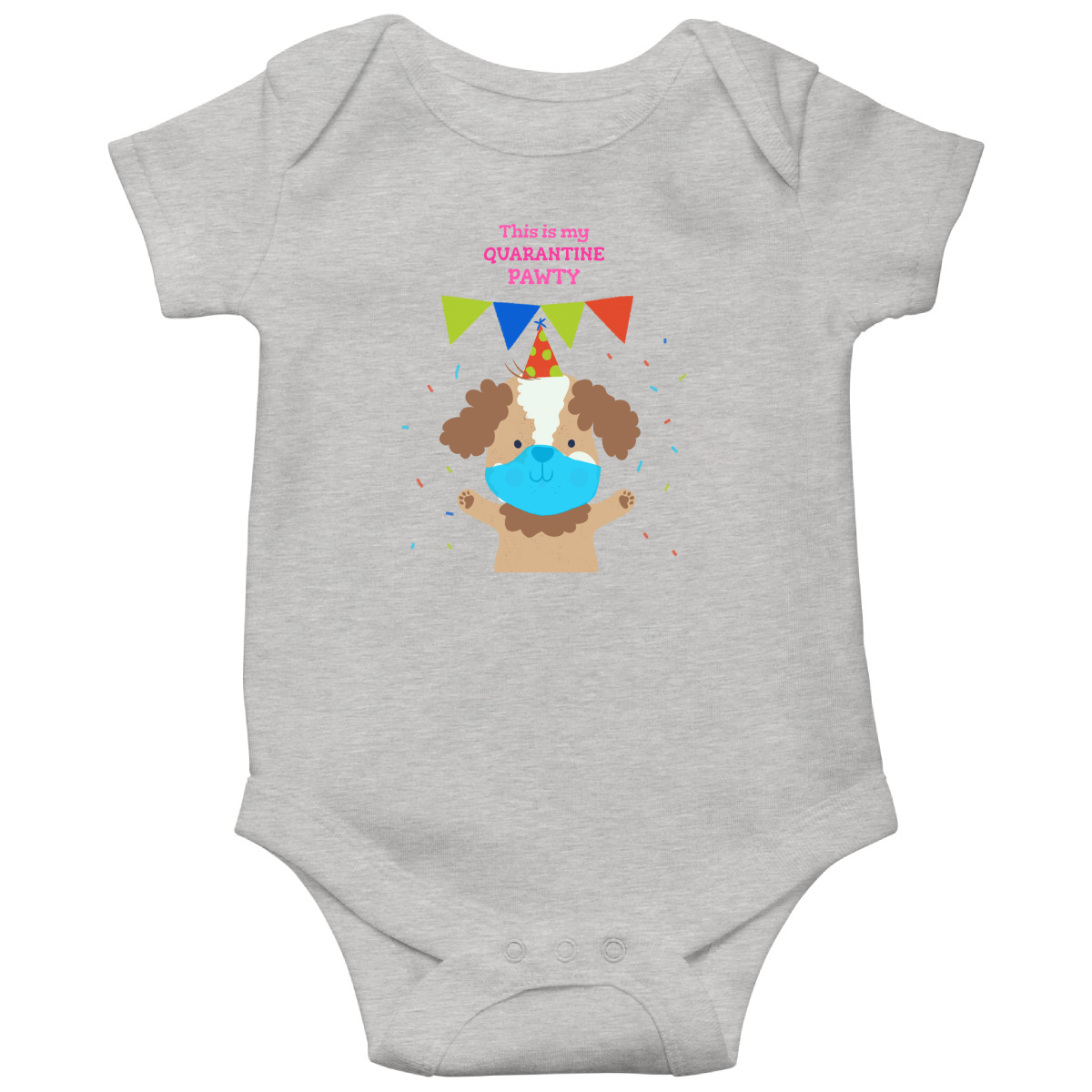 This is my quarantine pawty  Baby Bodysuits | Gray