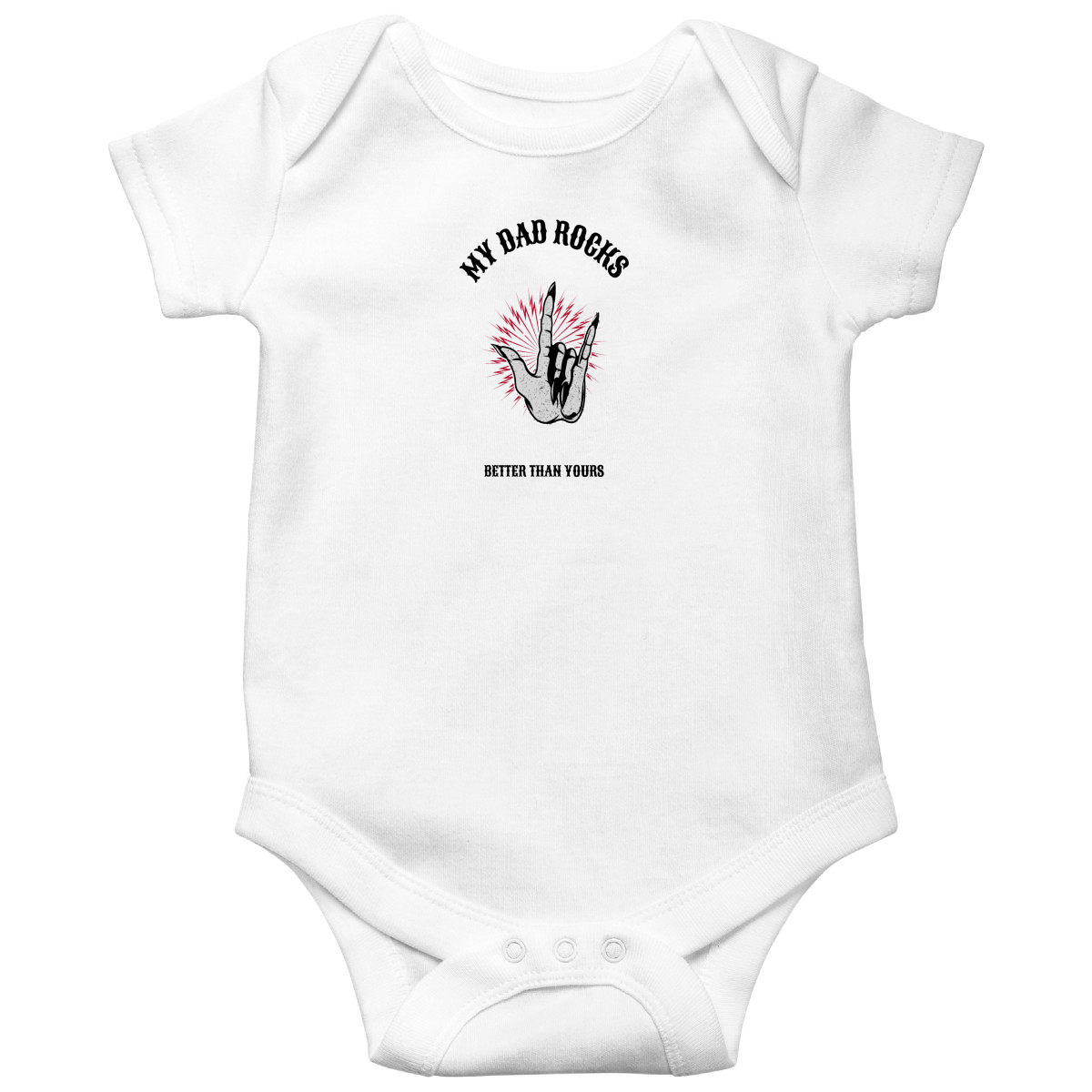 My Dad Rocks Baby Bodysuits | White