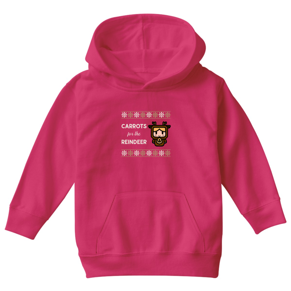 Carrots for the Reindeer Kids Hoodie | Pink
