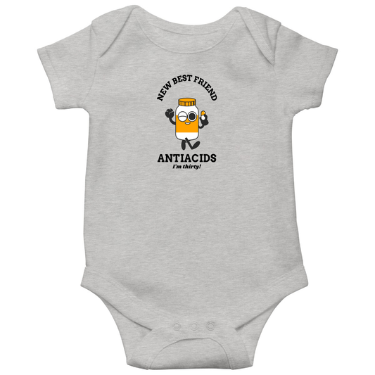 New Best Friend Baby Bodysuits | Gray