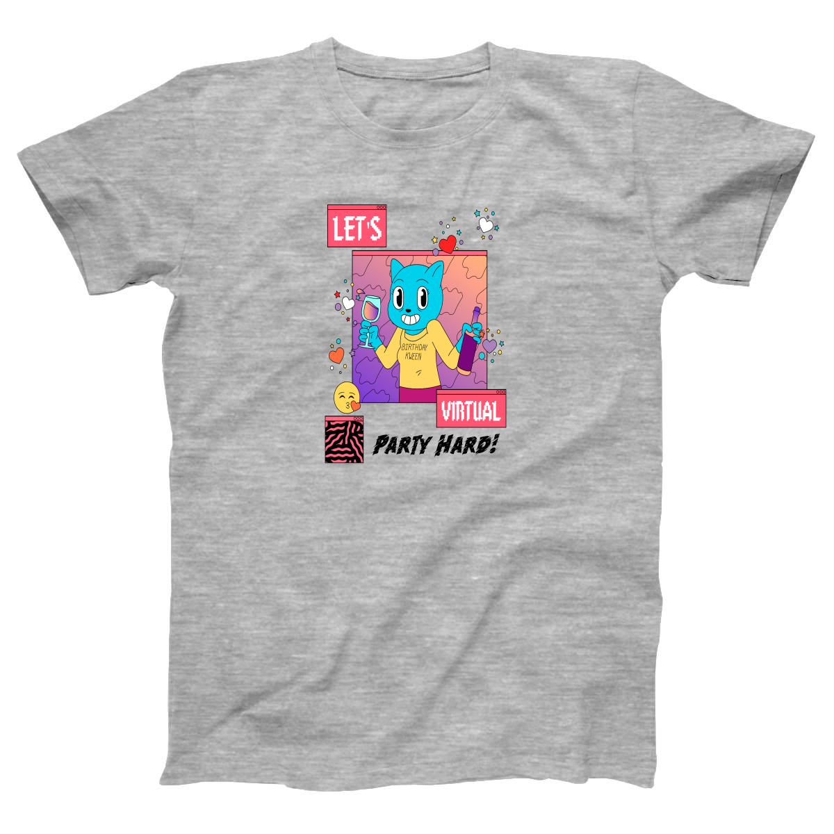 Let's Virtual Party Hard Women's T-shirt | Gray