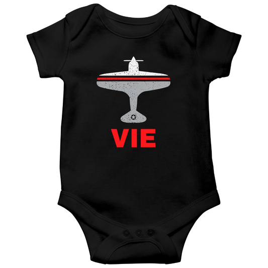 Fly Vienna VIE Airport Baby Bodysuits | Black
