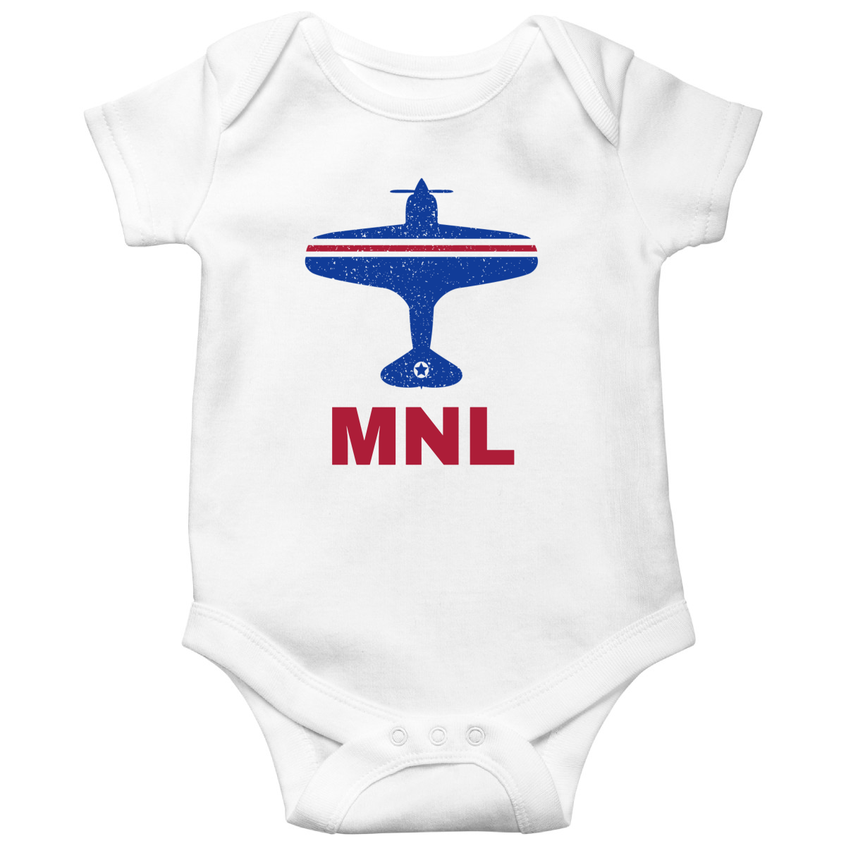 Fly Manila MNL Airport Baby Bodysuits | White