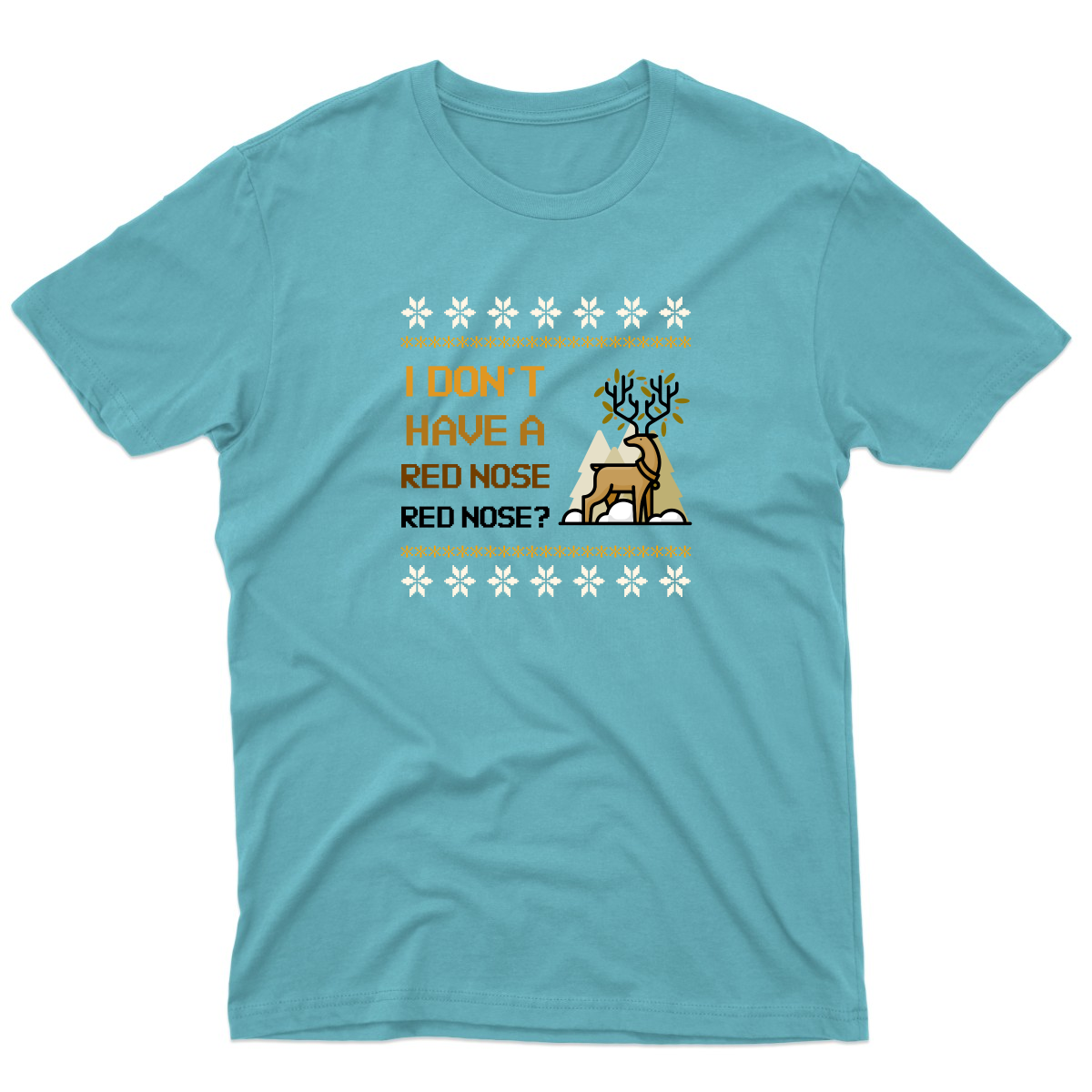 2021 Ugly Sweater Christmas Party Men's T-shirt | Turquoise