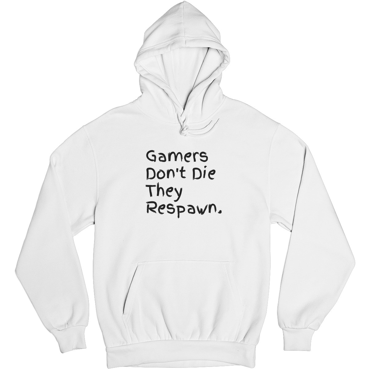 Gamers Don't Die They Respawn Unisex Hoodie | White