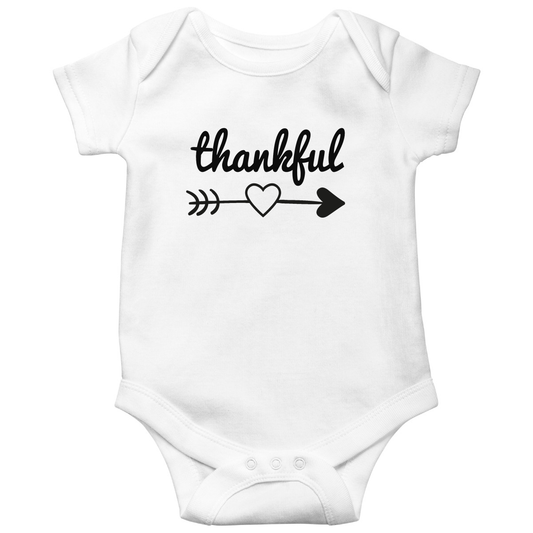 Thankful Heart Baby Bodysuits | White