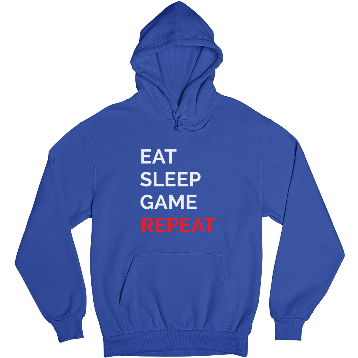 Eat Sleep Game Repeat Unisex Hoodie | Blue