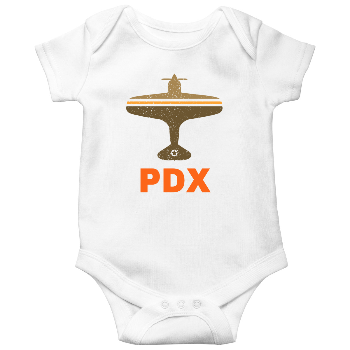 Fly Portland PDX Airport  Baby Bodysuits | White