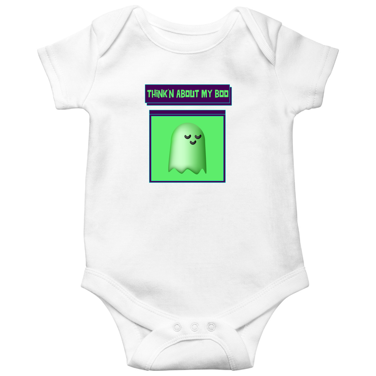 Think'n About My Boo Baby Bodysuits | White