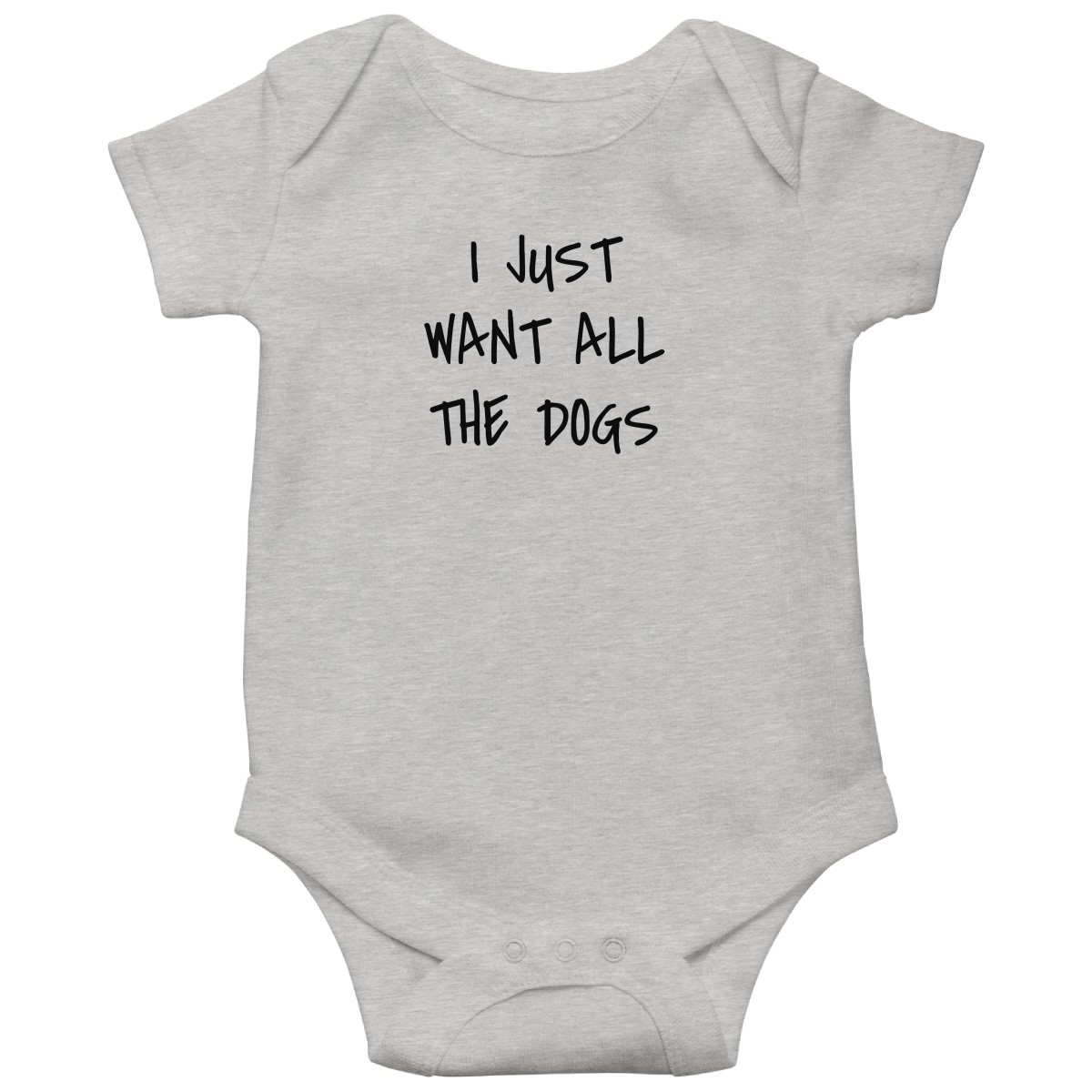 I Just Want All the Dogs Baby Bodysuits | Gray