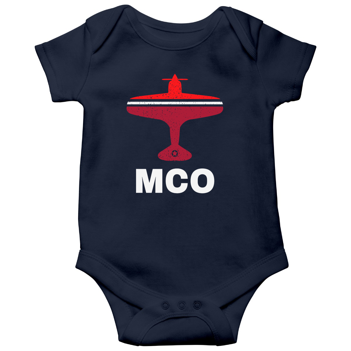 Fly Orlando MCO Airport Baby Bodysuits | Navy