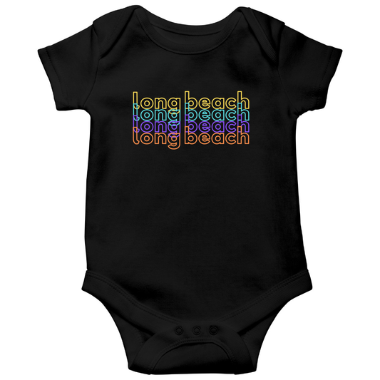 Long Beach Baby Bodysuit | Black