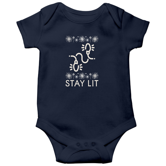 Stay Lit Baby Bodysuits | Navy