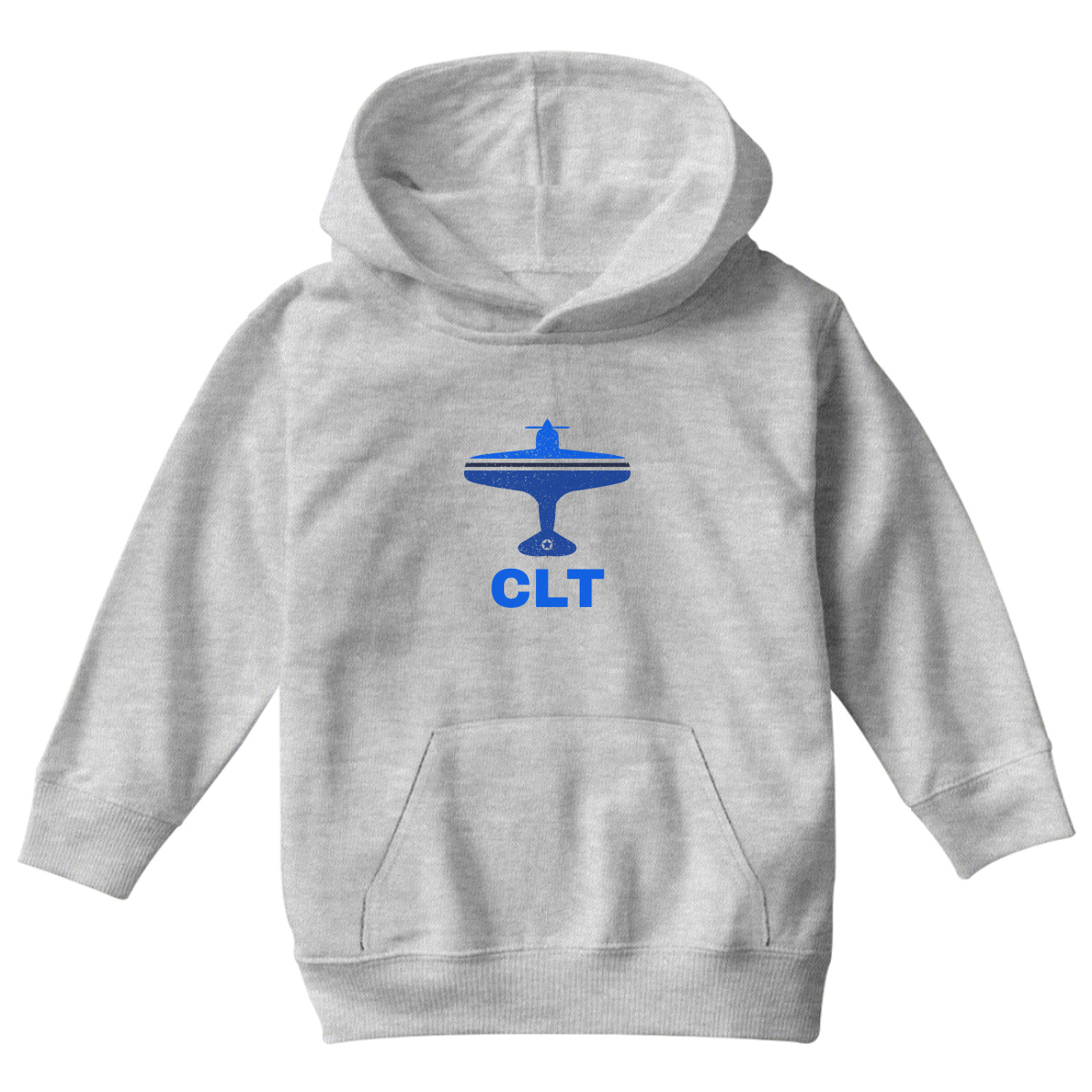 Fly Charlotte CLT Airport Kids Hoodie | Gray
