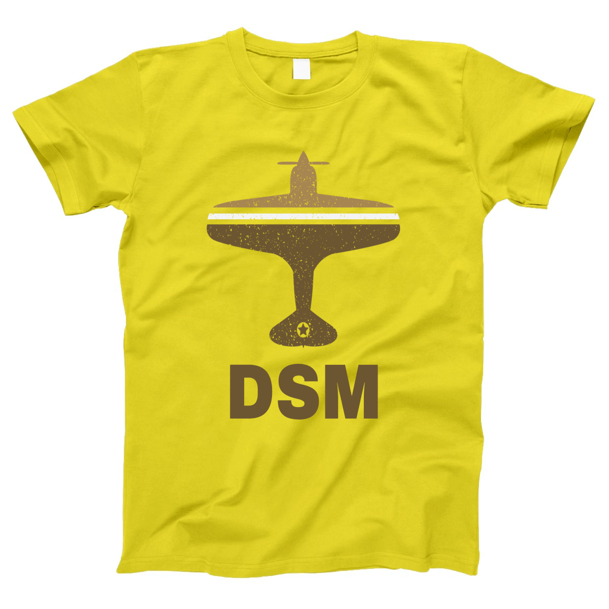 Fly Des Moines DSM Airport Women's T-shirt | Yellow