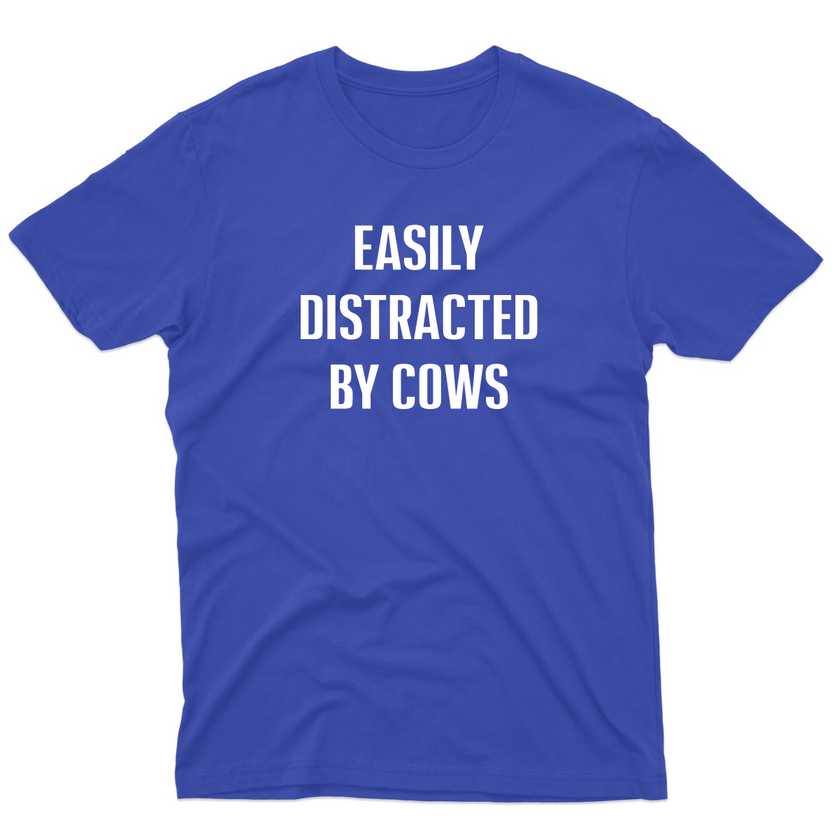 Easily Distracted By Cows Men's T-shirt | Blue