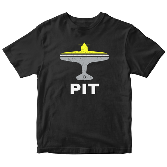 Fly Pittsburgh PIT Airport Kids T-shirt | Black