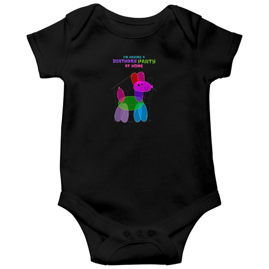 I'm having a birthday party at home  Baby Bodysuits | Black