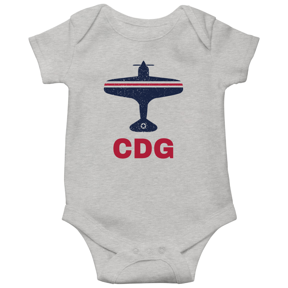 Fly Paris CDG Airport Baby Bodysuits | Gray
