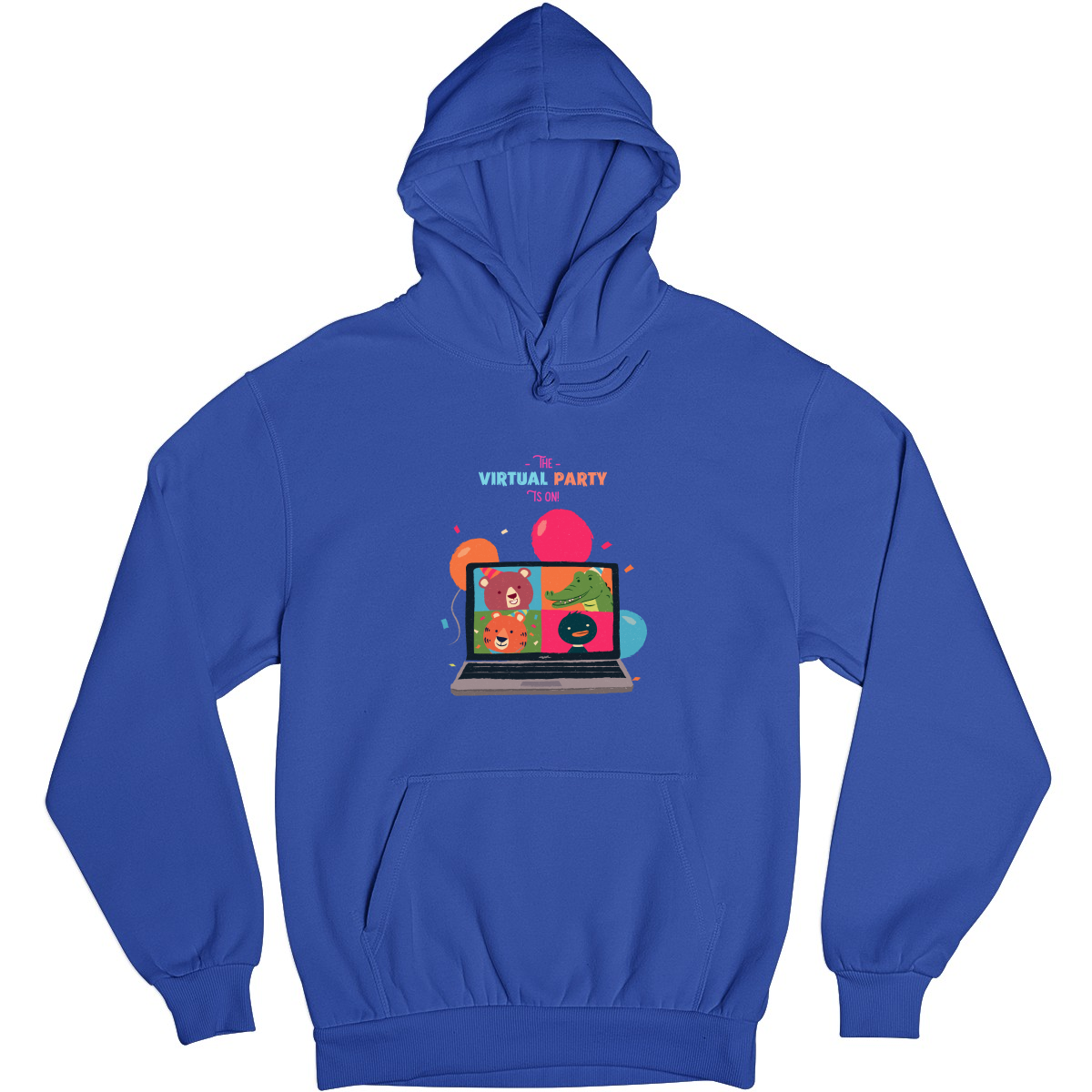 The Virtual Party is on Unisex Hoodie | Blue