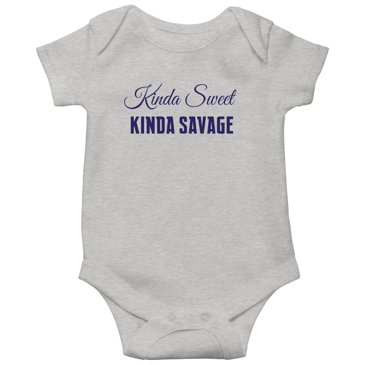 Kinda Sweet Kinda Savage Baby Bodysuits | Gray