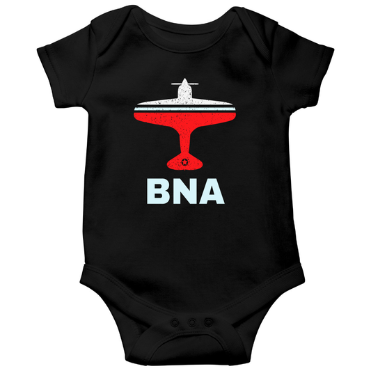 Fly Nashville BNA Airport Baby Bodysuits | Black