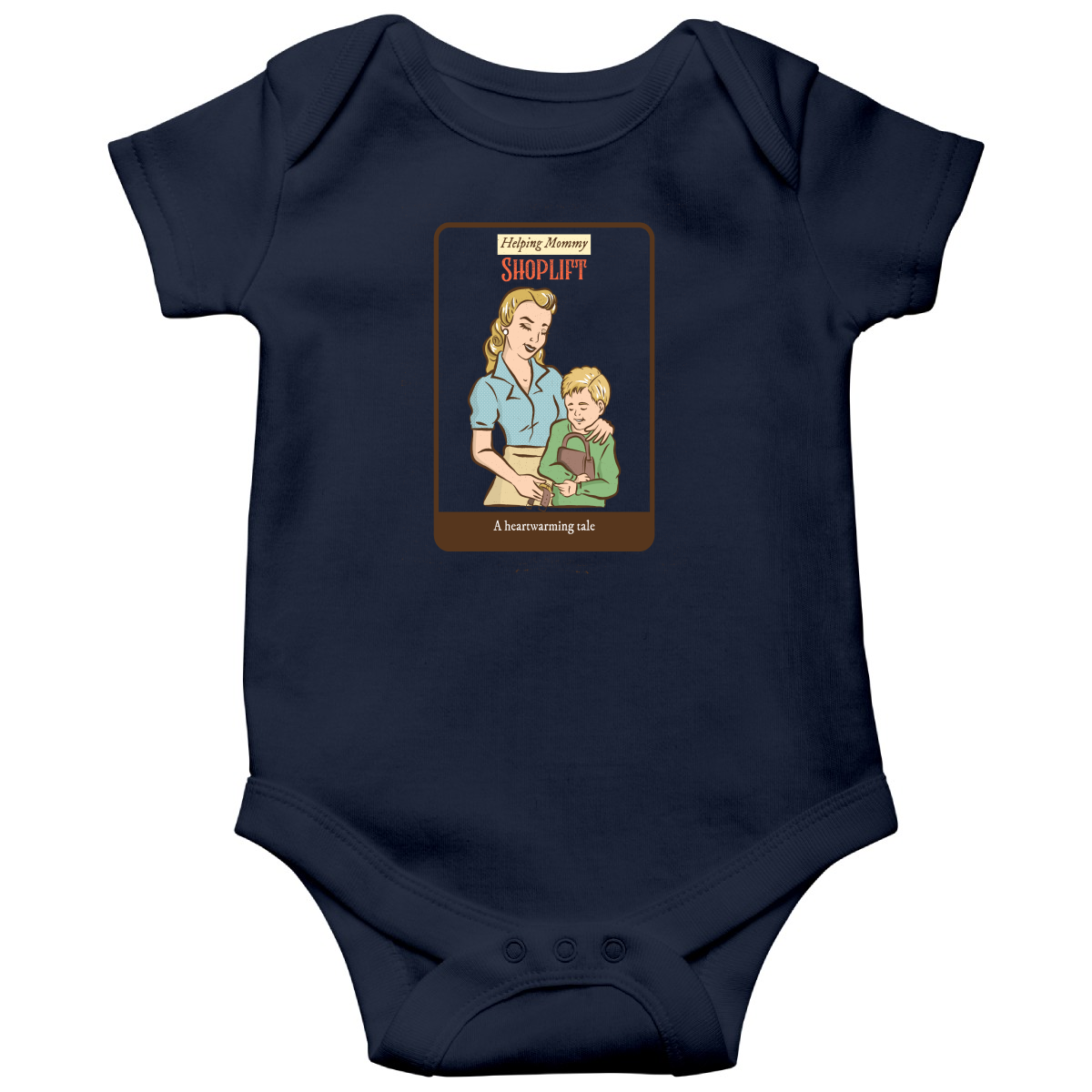 Helping Mommy Shoplift  Baby Bodysuits | Navy