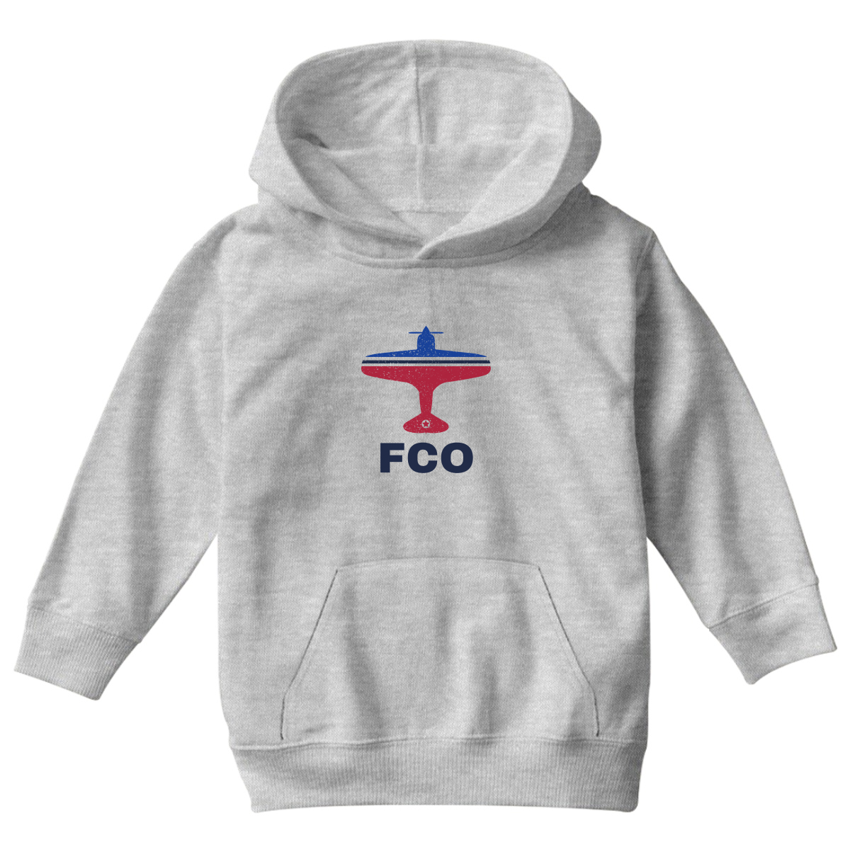 Fly Rome FCO Airport Kids Hoodie | Gray
