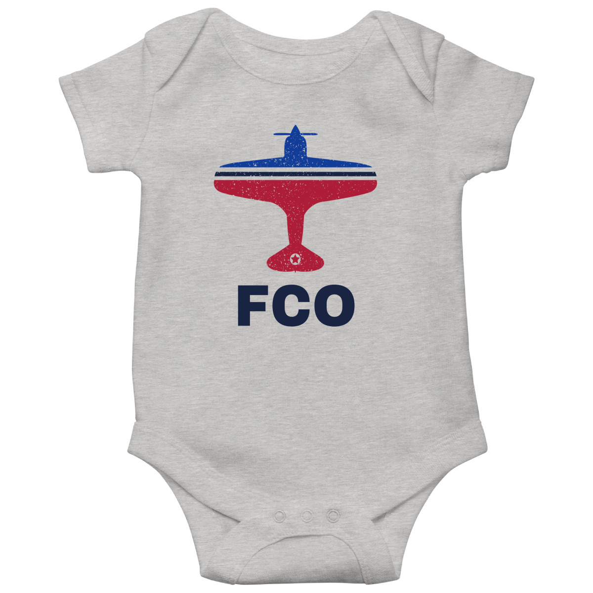 Fly Rome FCO Airport Baby Bodysuits | Gray