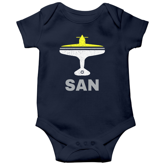 Fly San Diego SAN Airport Baby Bodysuits | Navy