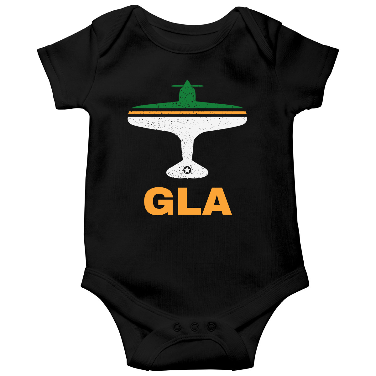 Fly Glasgow GLA Airport Baby Bodysuits | Black