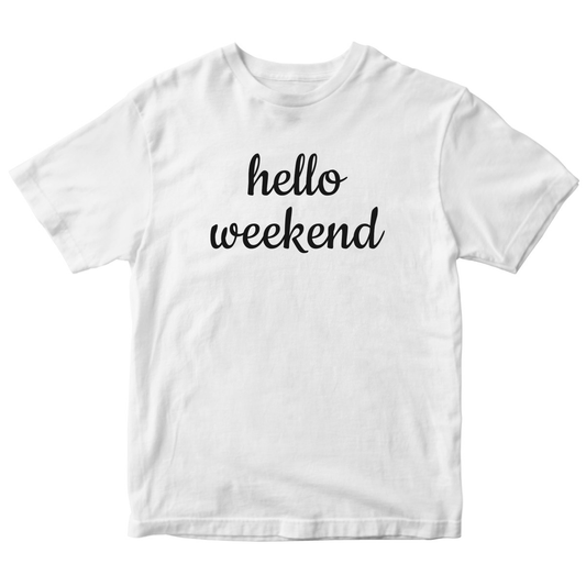 Hello Weekend Kids T-shirt | White
