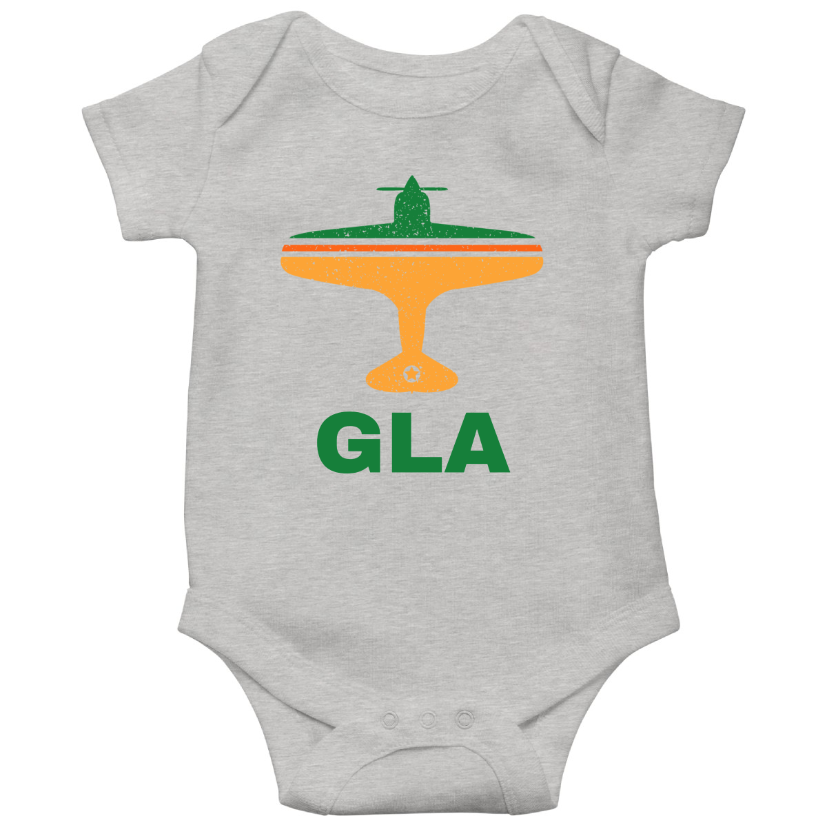 Fly Glasgow GLA Airport Baby Bodysuits | Gray