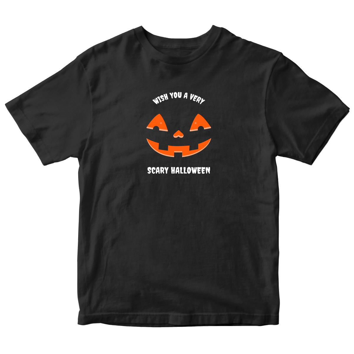 Wish You a Very Scary Halloween Kids T-shirt | Black