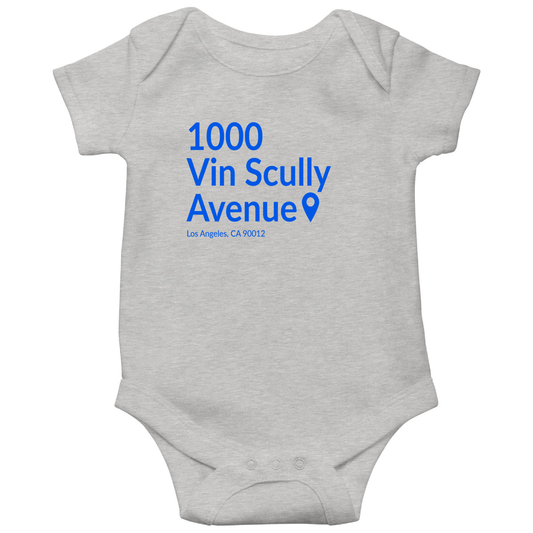 Los Angeles Baseball Stadium Baby Bodysuits | Gray