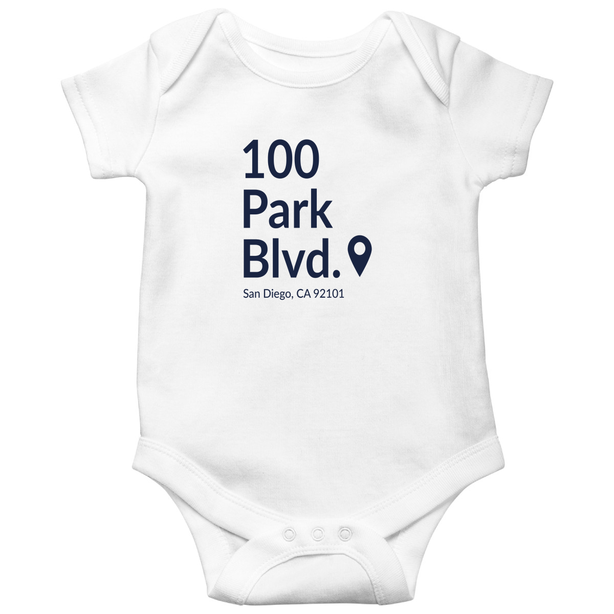 San Diego Baseball Stadium Baby Bodysuits | White