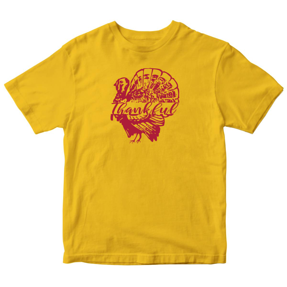 Thankful Turkey Kids T-shirt | Yellow