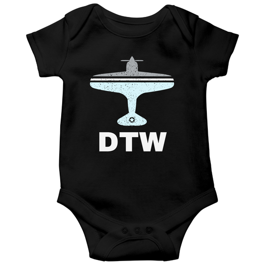 Fly Detrorit DTW Airport Baby Bodysuits | Black