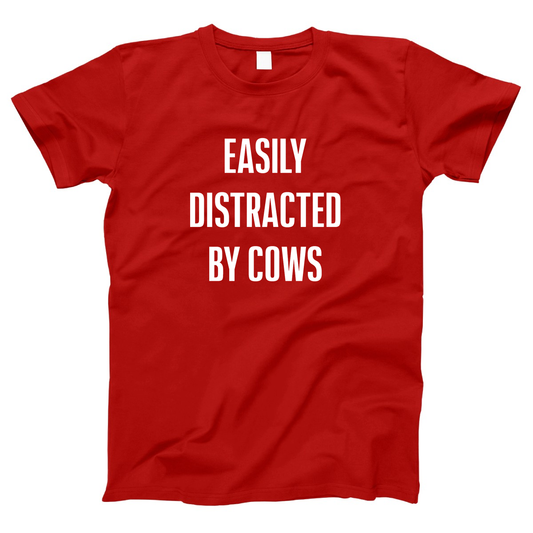 Easily Distracted By Cows Women's T-shirt | Red