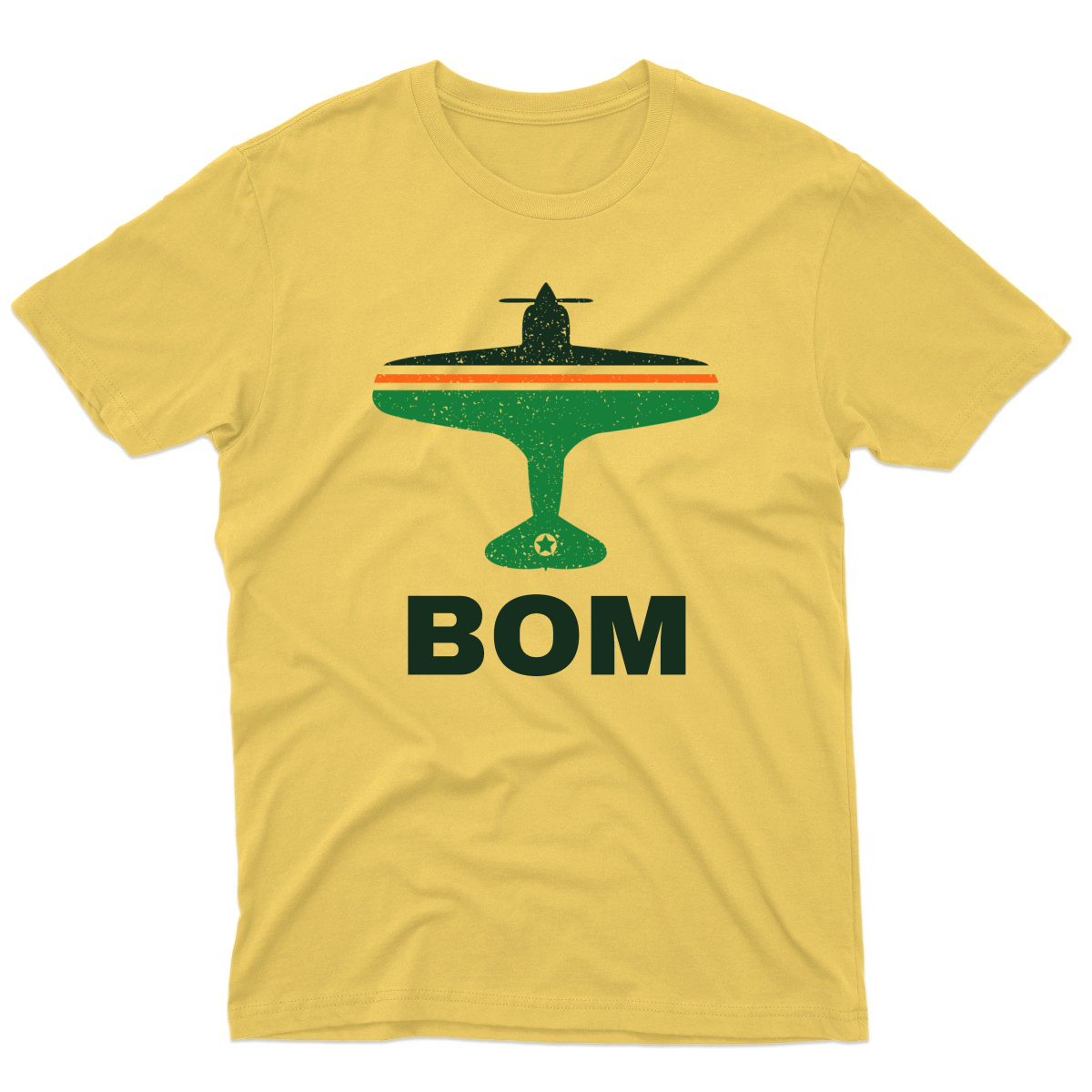 Fly Mumbai BOM Airport Men's T-shirt | Yellow