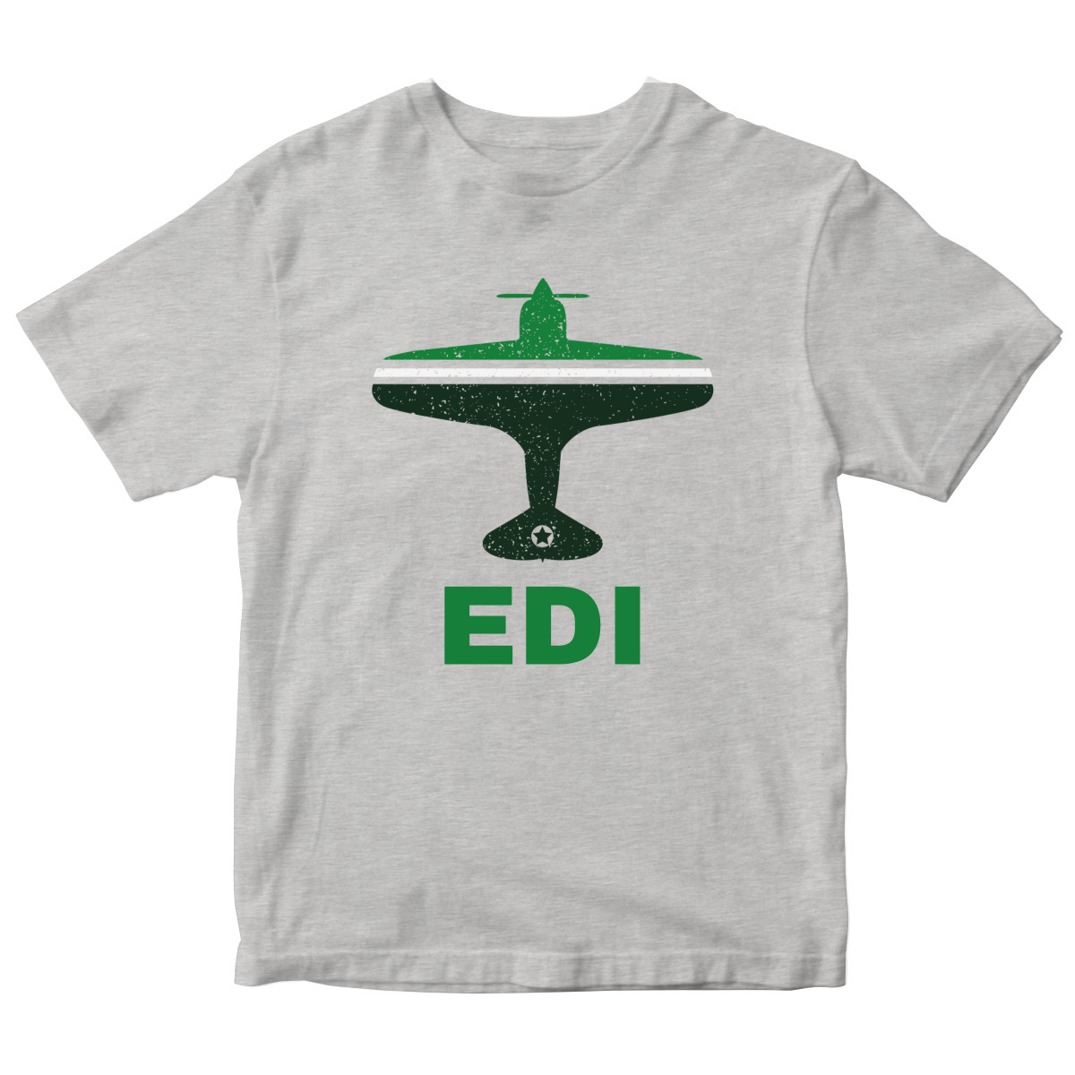 Fly Edinburgh EDI Airport Kids T-shirt | Gray
