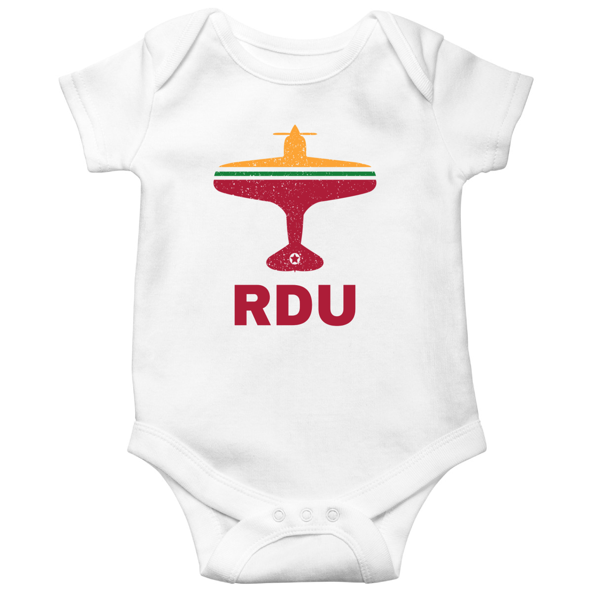 Fly Raleigh-Durham RDU Airport Baby Bodysuits | White