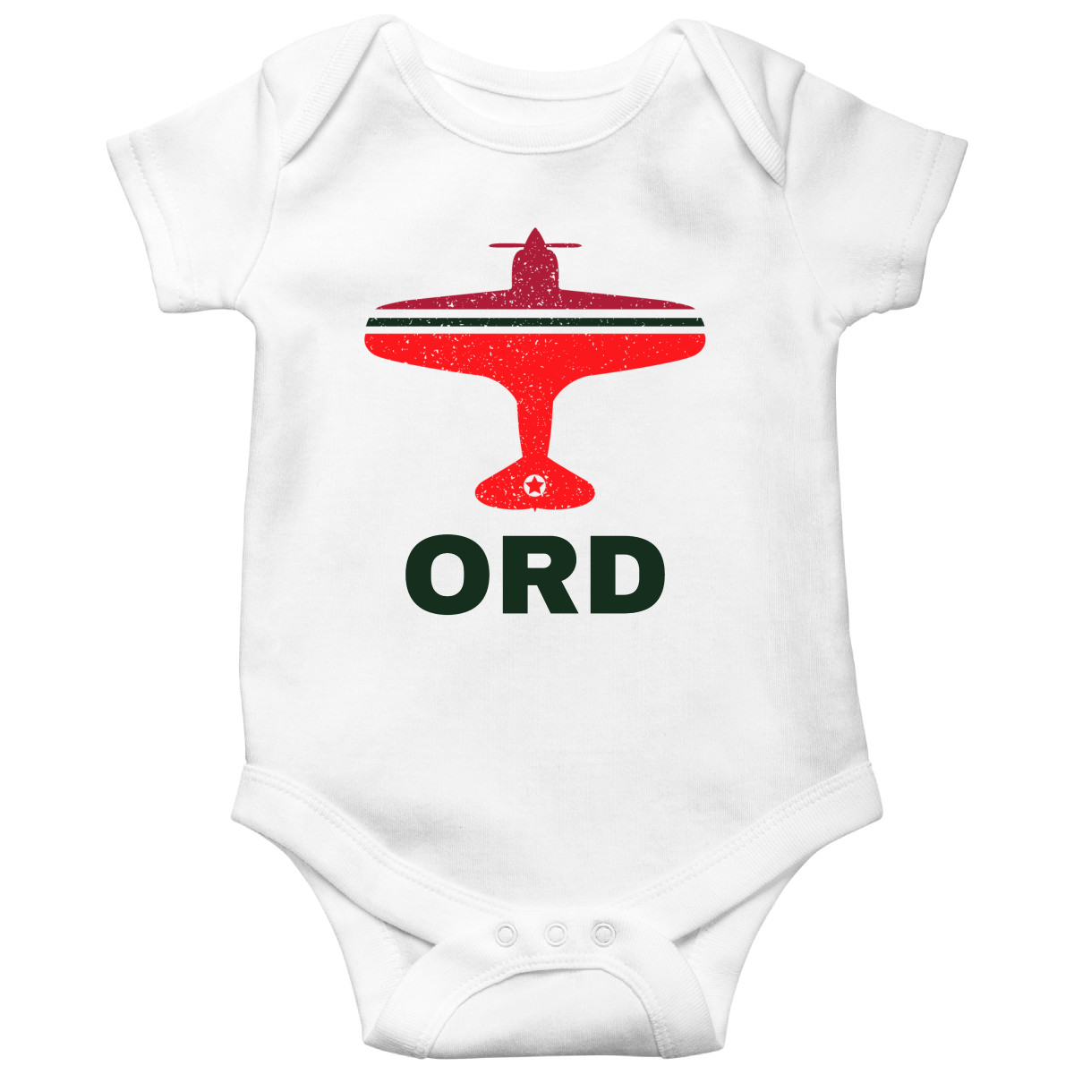 Fly Chicago ORD Airport Baby Bodysuits | White