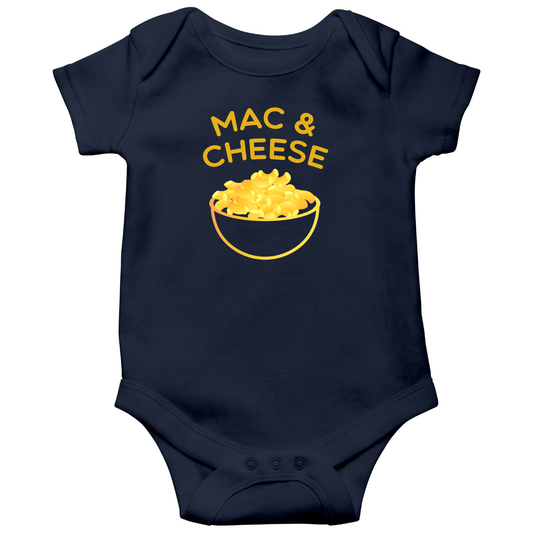 Bowl of Mac and Cheese Baby Bodysuits | Navy