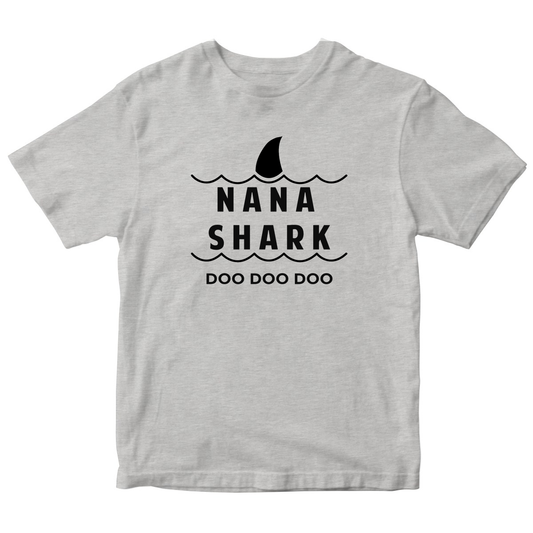 Nana Shark Kids T-shirt | Gray