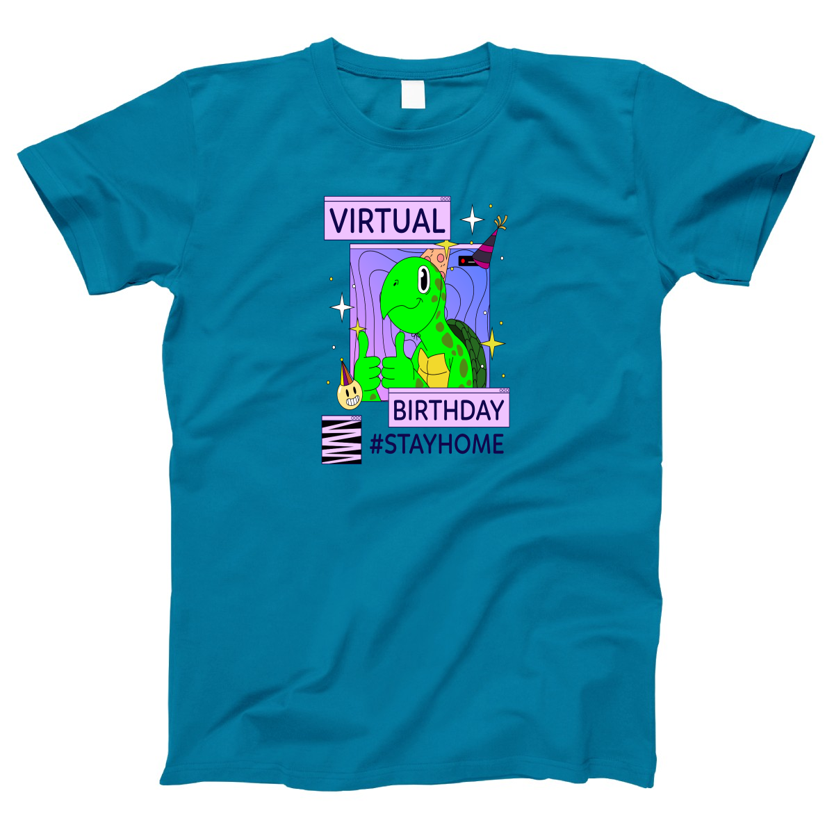Virtual Party Stay Home Women's T-shirt | Turquoise